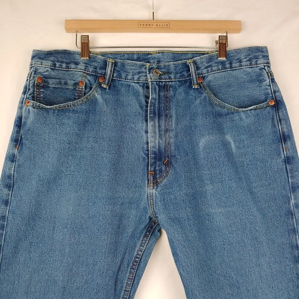 Levis 505 Jeans Mens 37x30.5 (Tagged 38x32) Blue Regular‎ Fit Straight Leg Denim